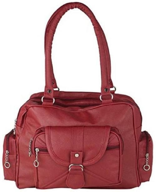 Bellina Maroon Synthetic Fabric, Pu For Women Shoulder Bag