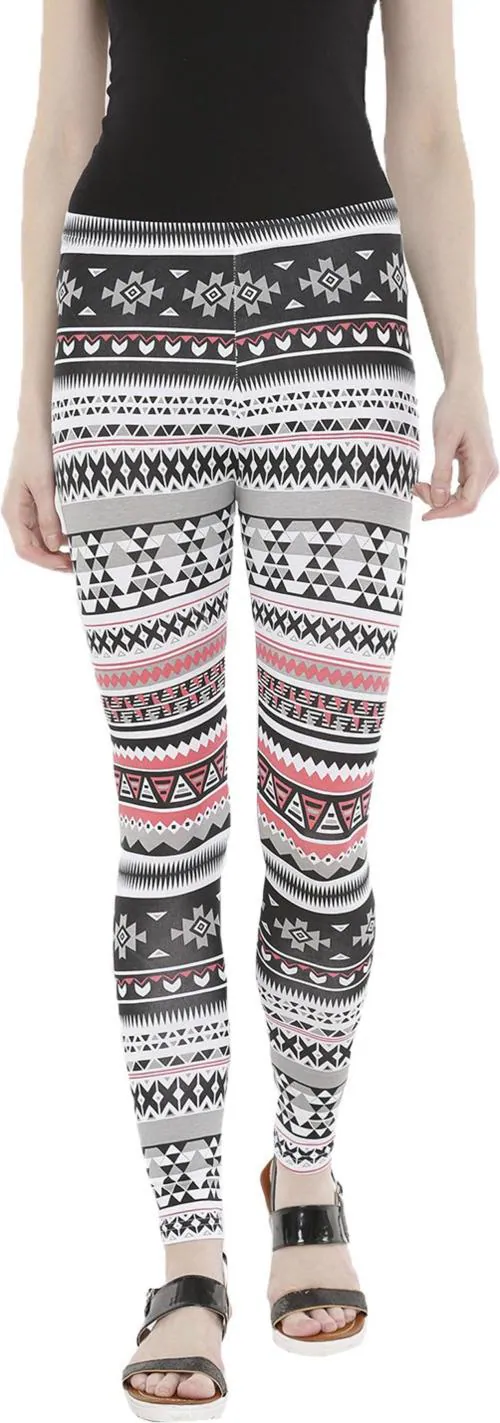 Buy De Moza Women White, Black, Pink Printed Cotton Blend Ankle Length  Western Wear Legging (L) Online at Best Prices in India - JioMart.