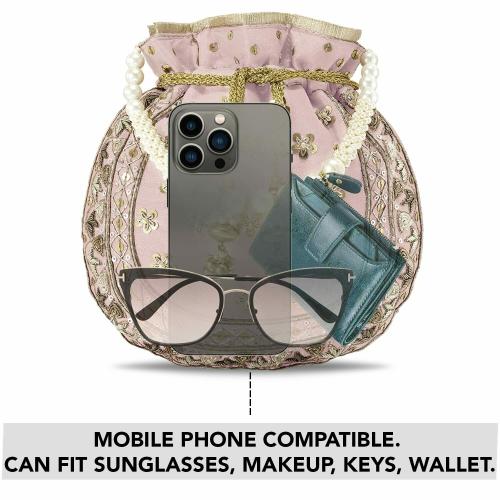 Peora Pink Fabric Potli Bags