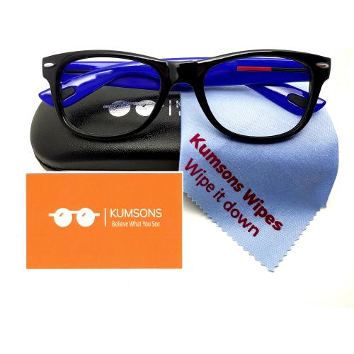 Kumsons unisex computer blue light blocking and anti fatigue Spectacle with Anti-glare for Eye Protection, Zero Power, Medium Size