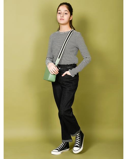 Lilpicks Girls Solid Straight Flared Denim Jeans