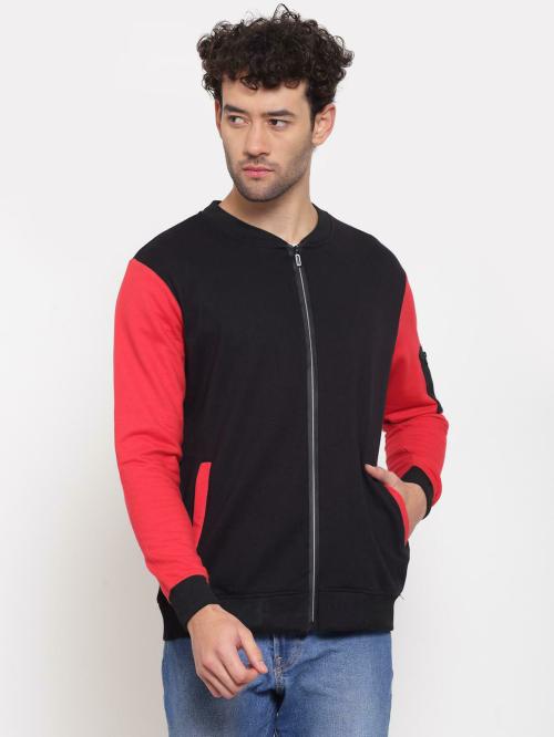 PAUSE Cotton Black Solid Elastic Slim Fit Full Sleeve Men's Jacket