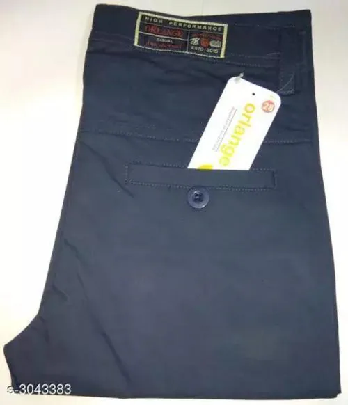 Zooplex Fashion Stylish Men's Cotton Solid Pant Blue size 30