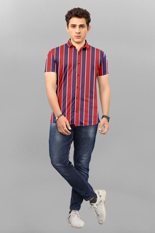 Fashion Fricks Cotton Half Sleeve Lining Shirt