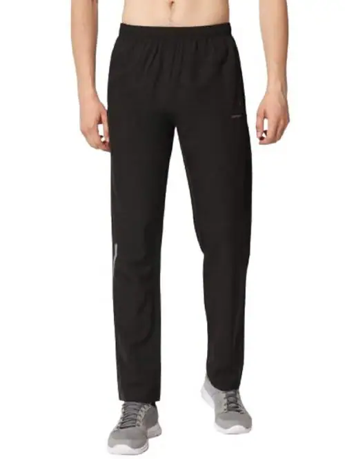Vendure Sports Track Pant for Men || Men's Relaxed Fit Polyester Track Pant-Black