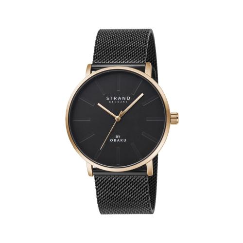 STRAND BY OBAKU Locklyn Night Quartz Black Round Dial Men's Watch - S725GXVBMB