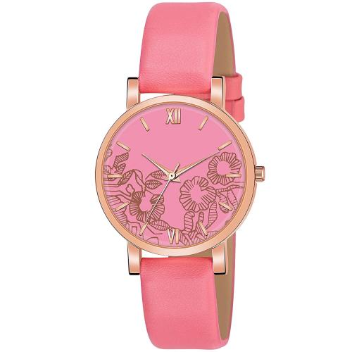 The Shopoholic Analog Pink Dial Pink Strap Watch For Women