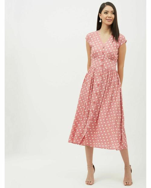 HARPA Women Pink Printed Dress