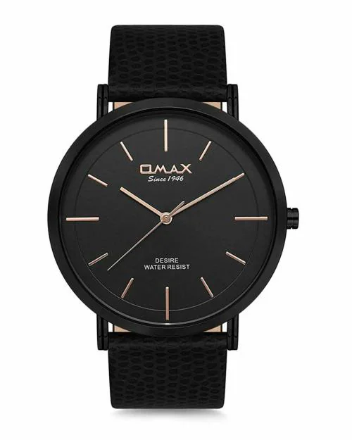 OMAX Analog Black Watch Black Dial With Black Strap for Men - DX31M22O