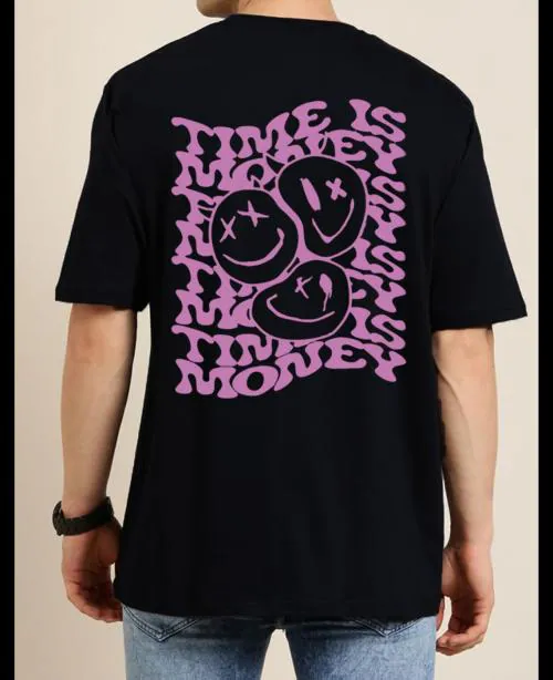 Rigo Men Navy Oversized Printed T-shirt