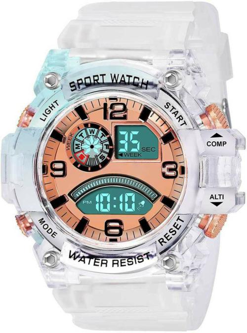 Regards Digital Orange Dial Orange Strap Watch For Men