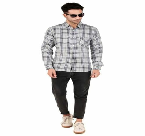 STITCHCRAFT STYLE Check Shirt for Men Full Sleeves Formal Check Shirts Regular Fit Classic Collar Stylish Big Checks Shirts for Men Office Wear Plaid Checkered Shirt Casual Office Wear