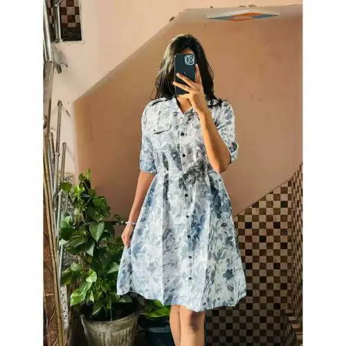 Pershoppe Women Fit and Flare Grey Dress