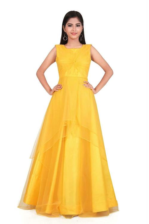 FELIZ THE DESIGNER STUDIO Girls Yellow Maxi Dress