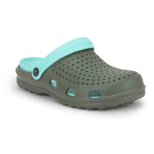 Aqualite Mens Dark Grey, Sea Green Clogs