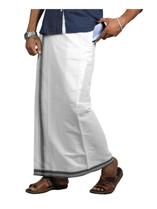 PRAKASAM COTTON Cotton Men White Dhotis & Mundus