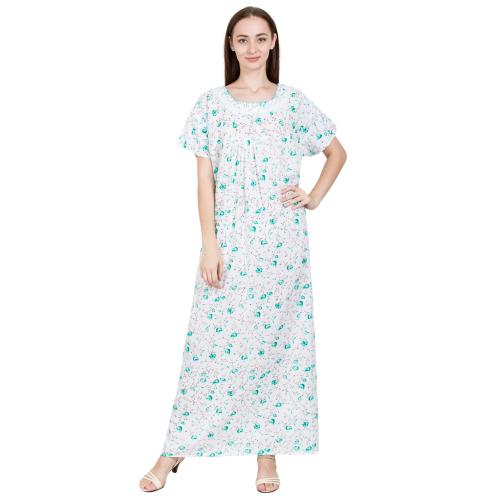 Redglo Women's Cotton Printed/Maxi/Night Wear/Stylish Nighty & Night Gown (Available Sizes XL & XXL) Green