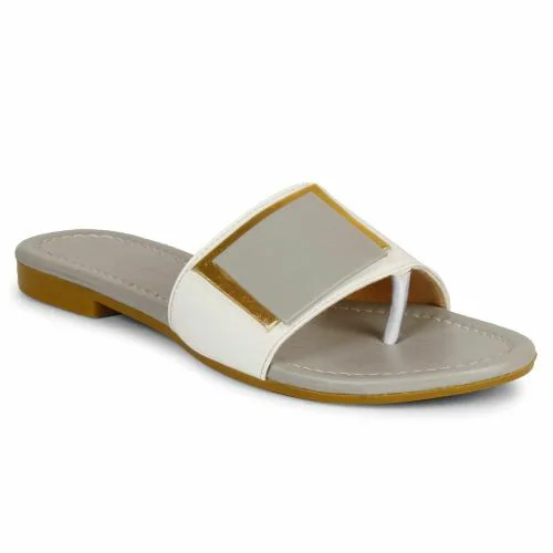 QUARKS Stylish Comfortable Grey Flat Sandals for Women