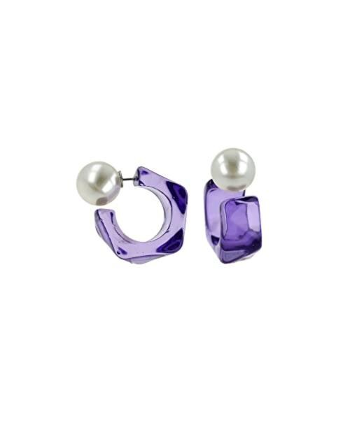 Ishhaara Purple Front Facing Pearl Hoop For Women And Girls ISH-T74
