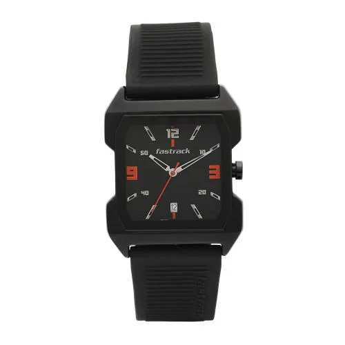 Fastrack Analog Dial Black Band Black Watch-1474Np01 For Men