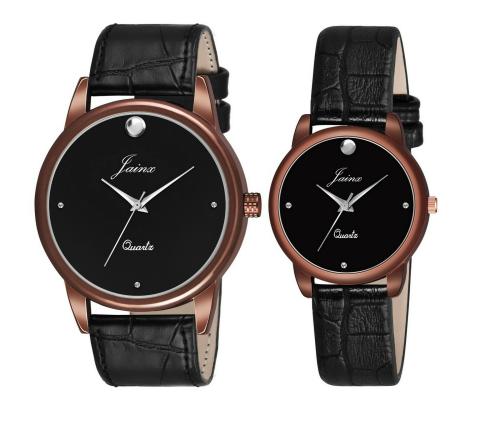 Jainx JC498 Black Dial Analog Watch - For Couple