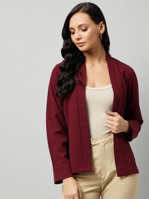 Carlton london Women Maroon Shrug