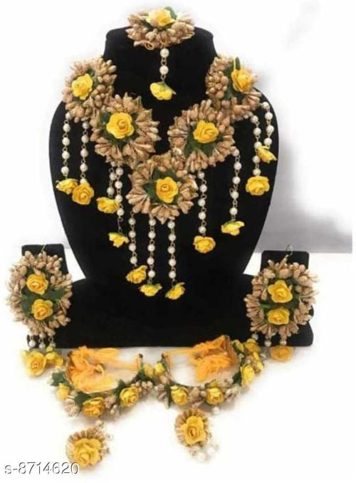 QUVYARTS Handmade Artificial Flower Jewellery Set For Women JioMart