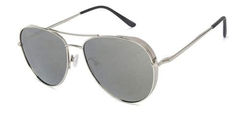 John Jacobs Polarized Aviator Full Rim Black and Grey Sunglasses Men and Women Large JJ S12971
