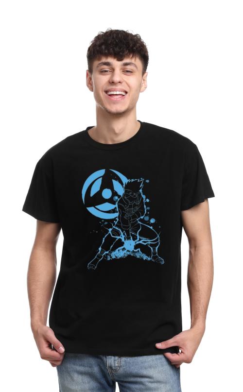 Kakashi Hatake Anime Printed T-Shirt for Men and Women Regular fit T Shirts Round Neck Tshirt Black Half Sleeves Pure Cotton