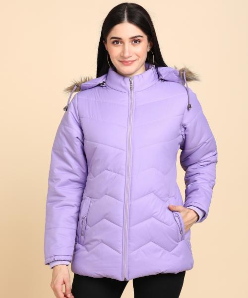 Ellipse Jacket for Girls Jacket for Women's/Latest Stylish Solid Color Stylish Long Jacket-Deep Lavender , XXXL
