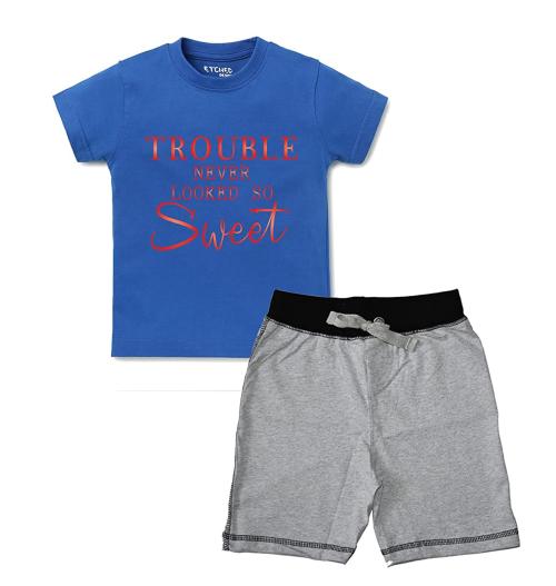 Buy Etched Design Boys Cotton TShirt And Shorts SetEdtb00545 Online
