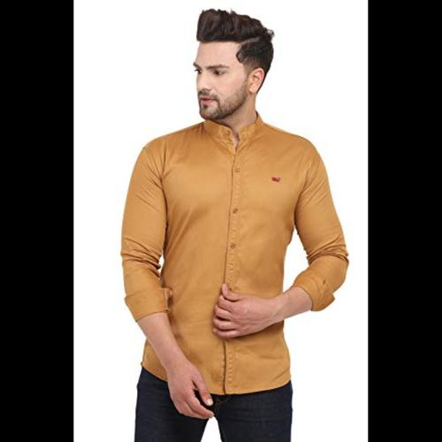Ved Elegant Men's Regular Fit Mandarin Collar Casual Shirt