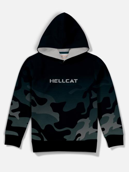 HELLCAT Boys Black Fleece Printed Single Sweatshirts