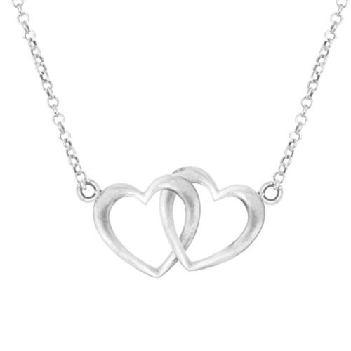 Giva Oxidised Silver Entwined Heart Pendant For Women
