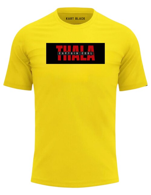 Kart Black Men's CSK IPL Jercy 2024 | Polyster Regular Fit | Captain Cool Dhoni Cricket T-Shirts (MT - IPL - CAPTAIN COOL_S)