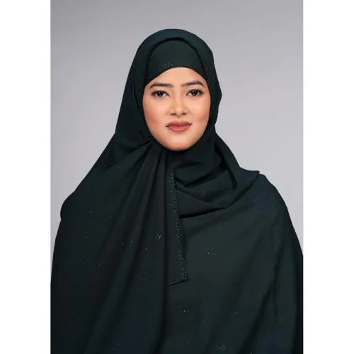 NOOR HIJAB Glitter Forehead Cross Muslim Hijab Scarf Turban Women Headscarf Female Head Wraps