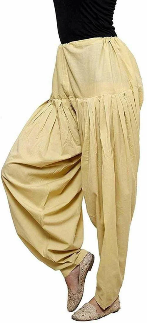 Imago Skin Beige Cotton Patiala Salwar Pant For Women ( Free size Upto 48)