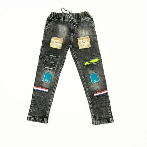Gs enterprise Fashion Boys Grey Denim Jeans (5-6 Years) SINGLE ZIP