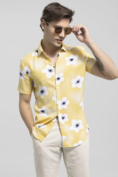 SNITCH Summer Breeze Yellow Shirt Mens Shirt