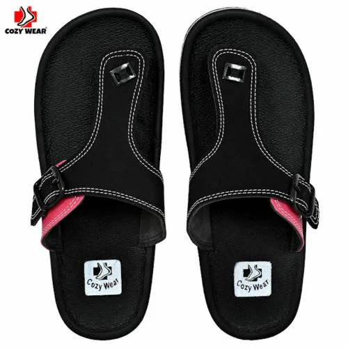 Cozy Wear Slippers Flip Flops |Super comfort | Plush | Bounce | Soft | Comfortable G-235 Black (7)