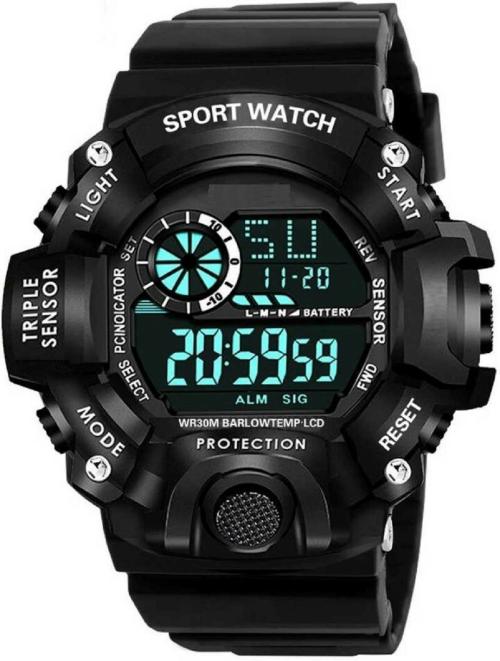 Hala Digital Black Watch for Men - (HALA-BLACK-SSA)