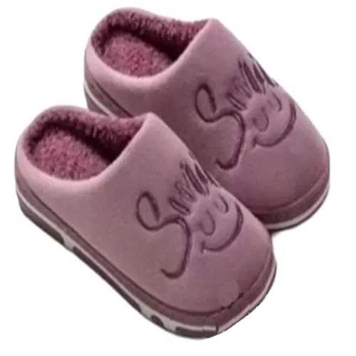 SHOPTEGIC Women's Plush Indoor House Slippers - Soft Cozy Fleece Lined - Purple