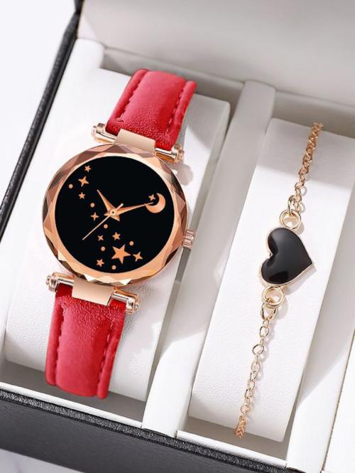 ILOZ New Collection Stylish Classy Designer Grey moon Dail Leather belt Wrist Watch Girls Fashion Analog Watch - For Women