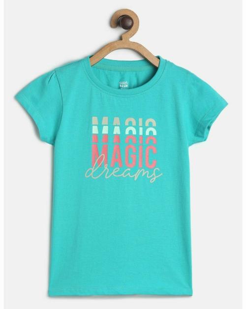 MINI KLUB Kids Girls Teal cotton Top
