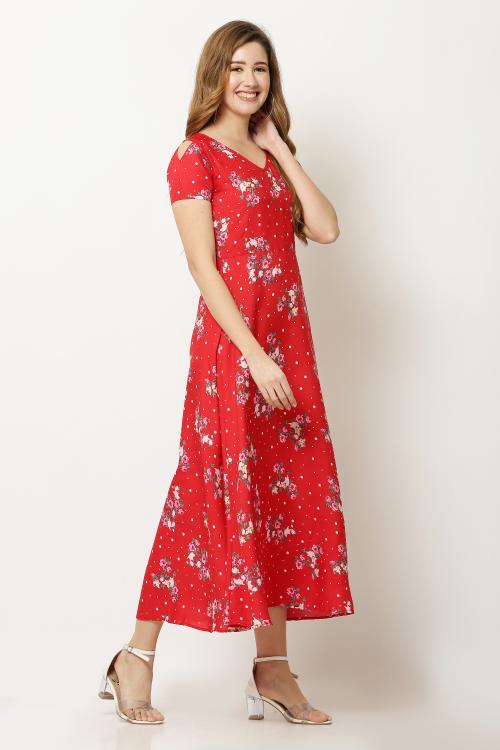 SSS89 Women Red Dress