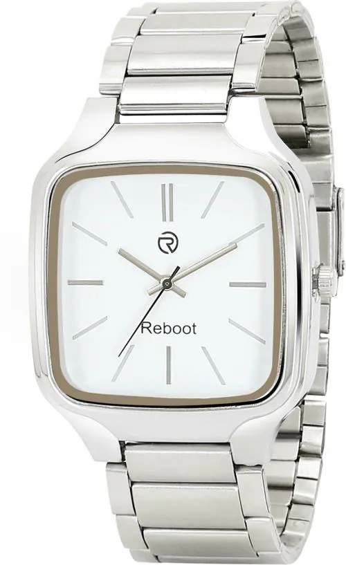 Reboot Analog White Dial Silver Strap Watch For Men (FT3026)