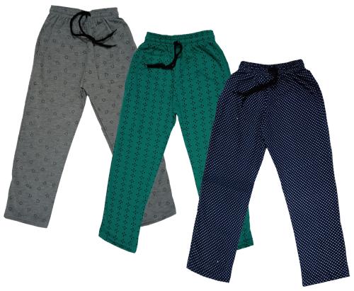 IndiWeaves Girls Fleece Warm Printed Lower Track Pants for Winter (Pack of 3) Multicolor