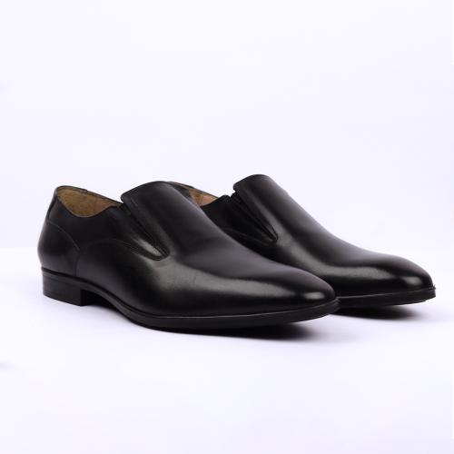 Cobblers craft Men's formal Slippon Shoes-Black-42