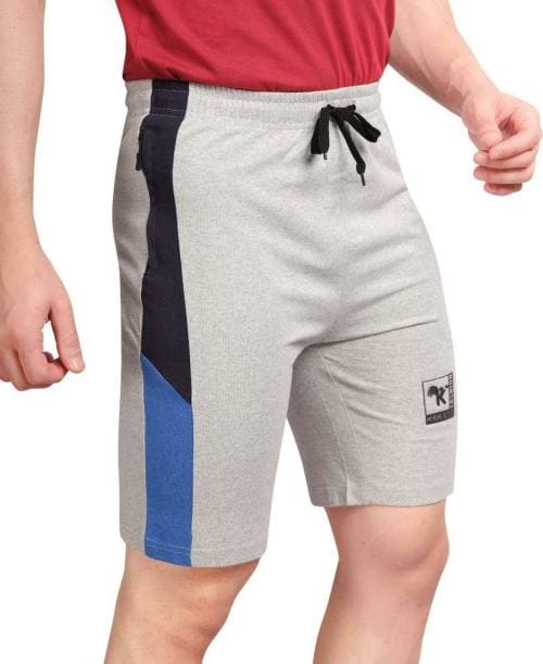 KEESOR Men Multicolor Solid Cotton Blend Basic Shorts - M