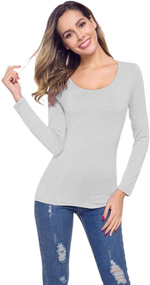 The Blazze Women Grey Solid Pure Cotton T-Shirt (Xl)